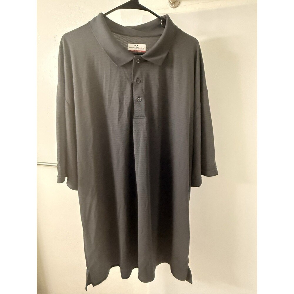 Grand Slam Performance Gray Short Sleeve Polo Shirt 3XLT Big & Tall Collared - Picture 3 of 6